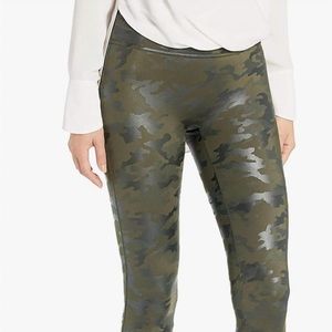 Spanx Faux Leather Camo Leggings